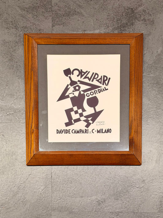 Manifesto originale in cornice - Campari Cordial - Fortunato Depero