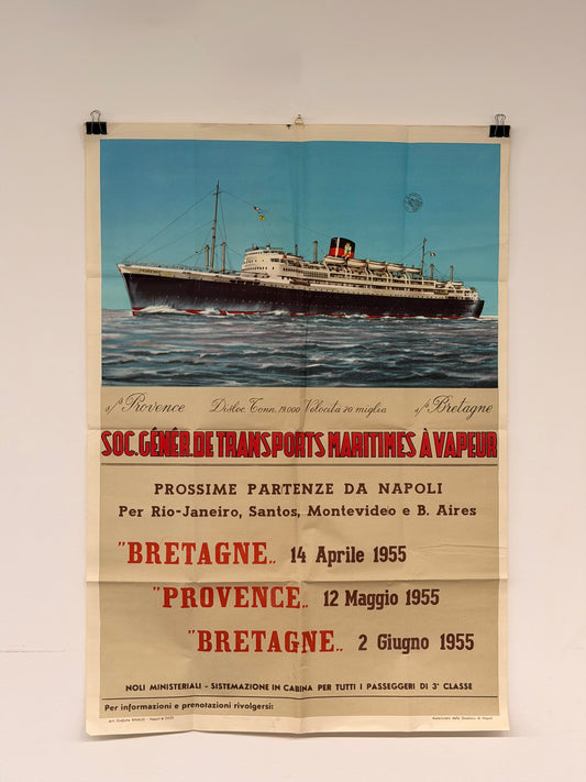 Manifesto pubblicitario originale - Società di trasporti maritimi