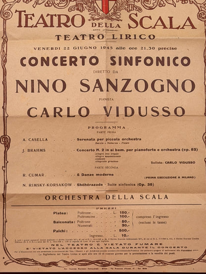 Locandina originale Teatro la Scala Milano