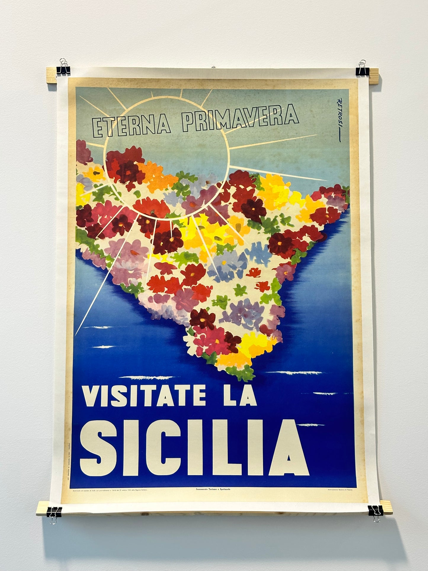 Manifesto pubblicitario originale - Visitate la Sicilia