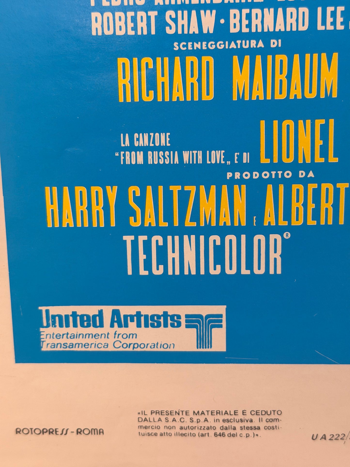 Locandina di cinema - 007 Dalla Russia con Amore