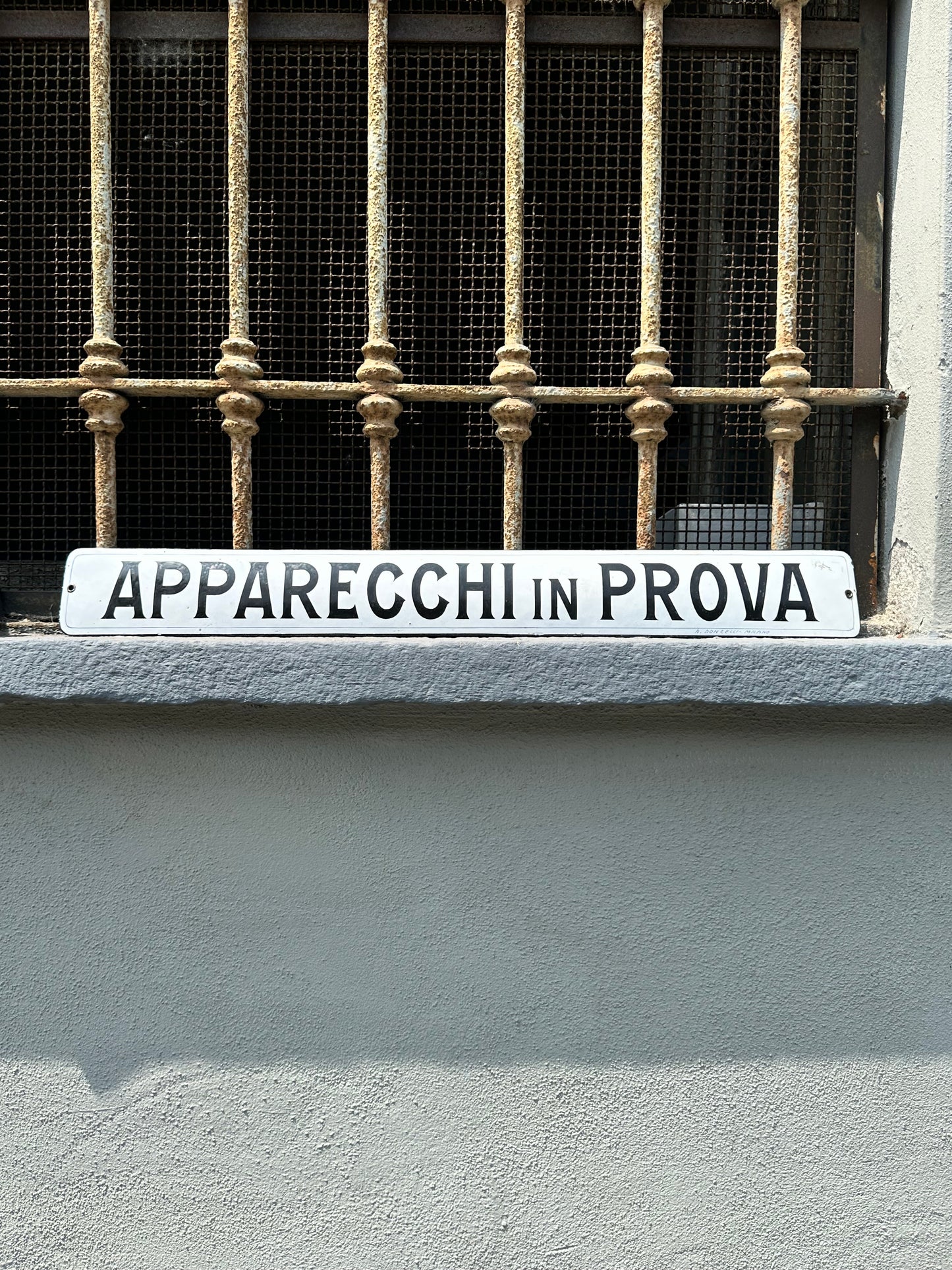 Targa smaltata - Apparecchi in prova