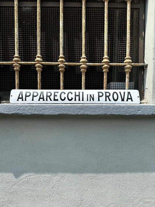 Targa smaltata - Apparecchi in prova
