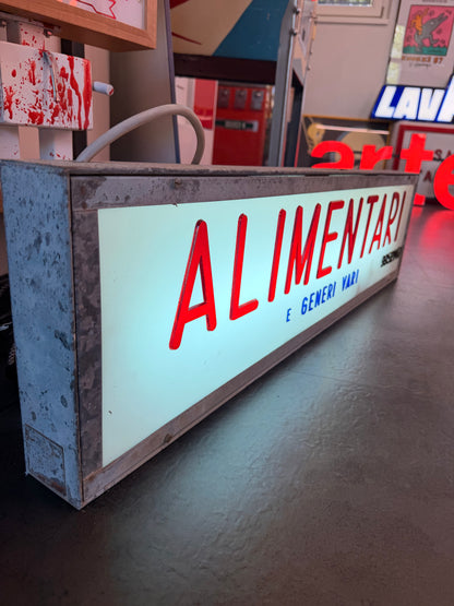 Insegna luminosa alimentari ‘70