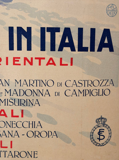 Manifesto pubblicitario originale - Sports Invernali in Italia