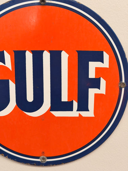 Insegna smaltata originale - Gulf