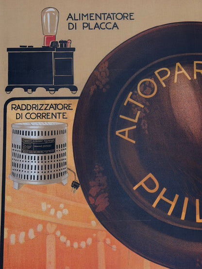 Manifesto pubblicitario originale - Philips Radio