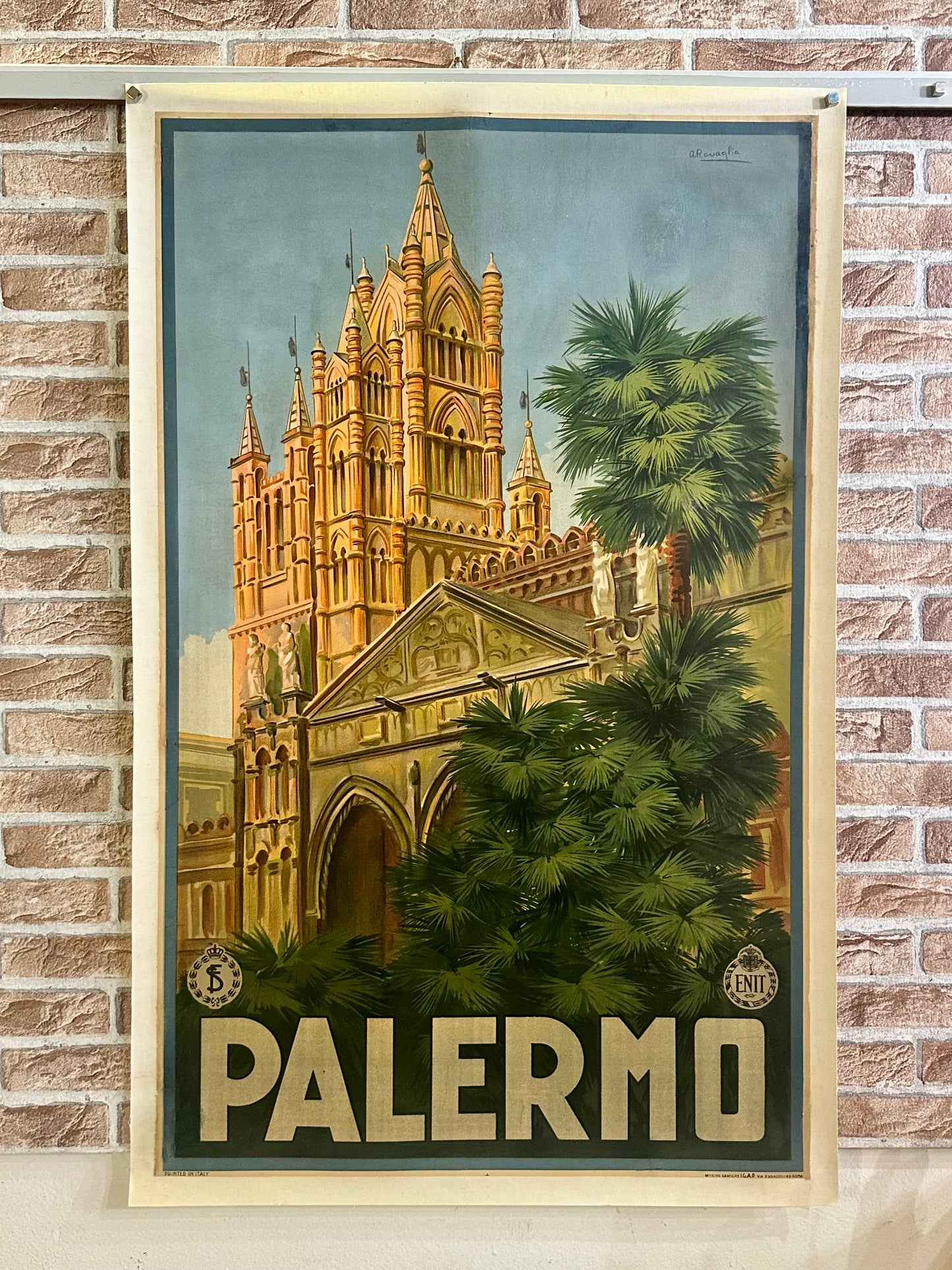 Manifesto pubblicitario originale - ENIT Palermo