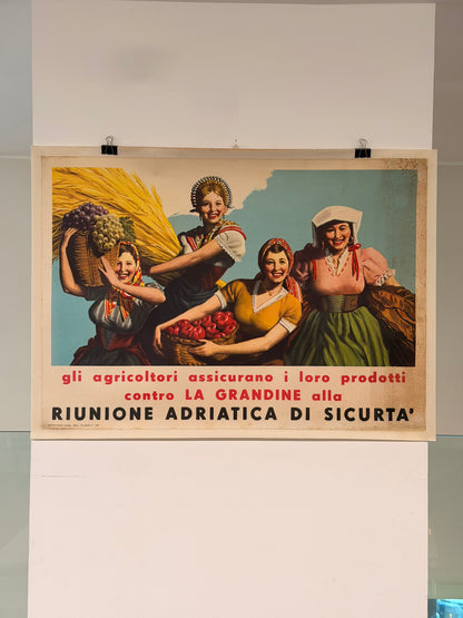 Manifesto pubblicitario originale - Riunione Adriatica di Sicurtà