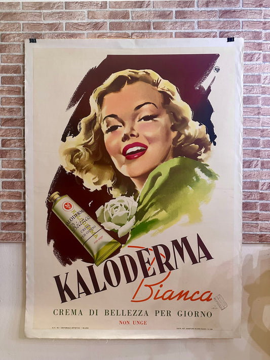 Manifesto originale pubblicitario - Kaloderma Bianca