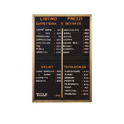 Listino prezzi - Caffetteria e Bevande