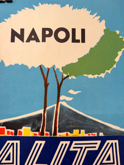 Manifesto pubblicitario originale - Alitalia Napoli