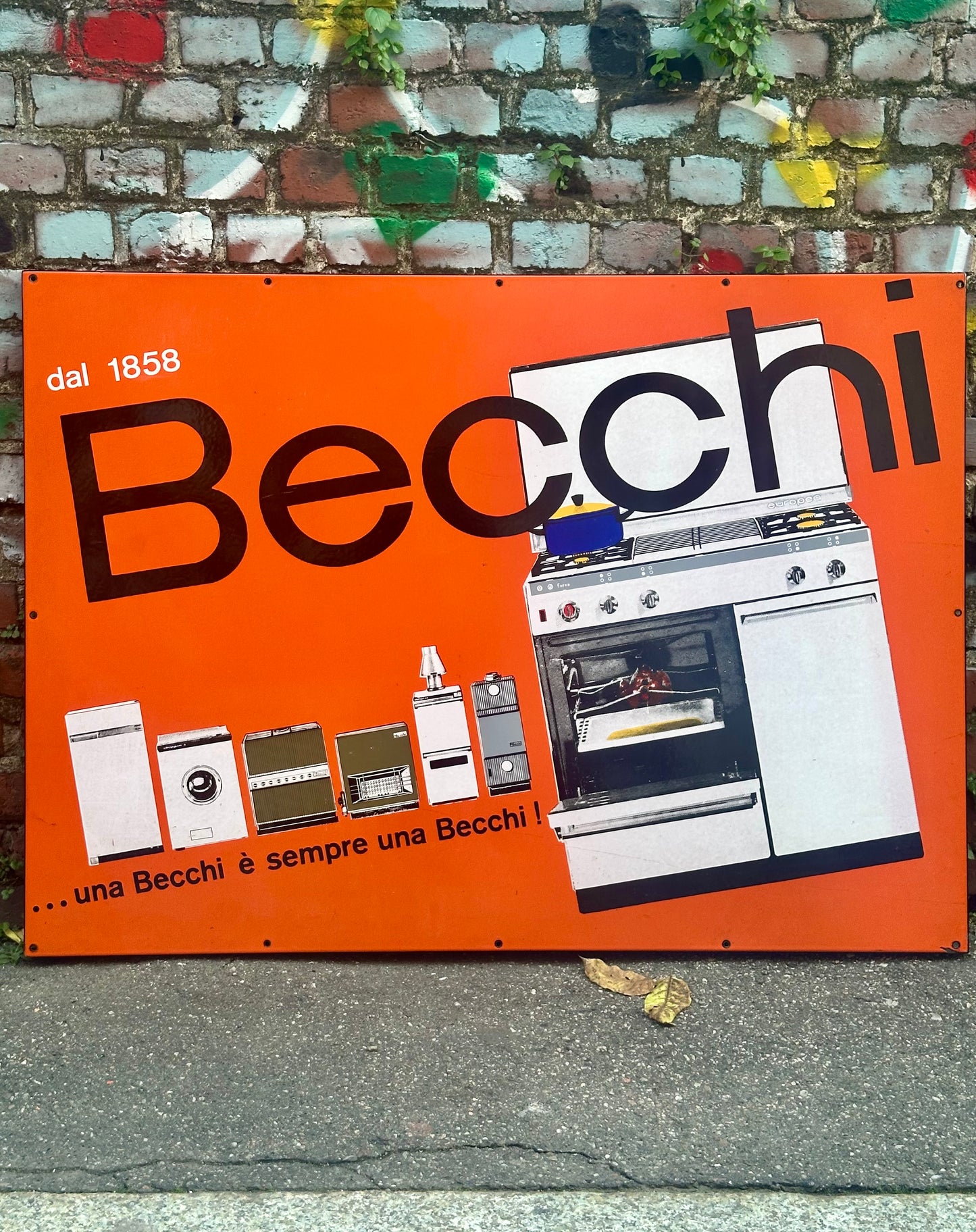 Targa smaltata originale - Becchi elettrodomestici