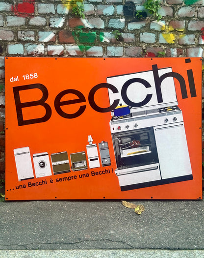 Targa smaltata originale - Becchi elettrodomestici