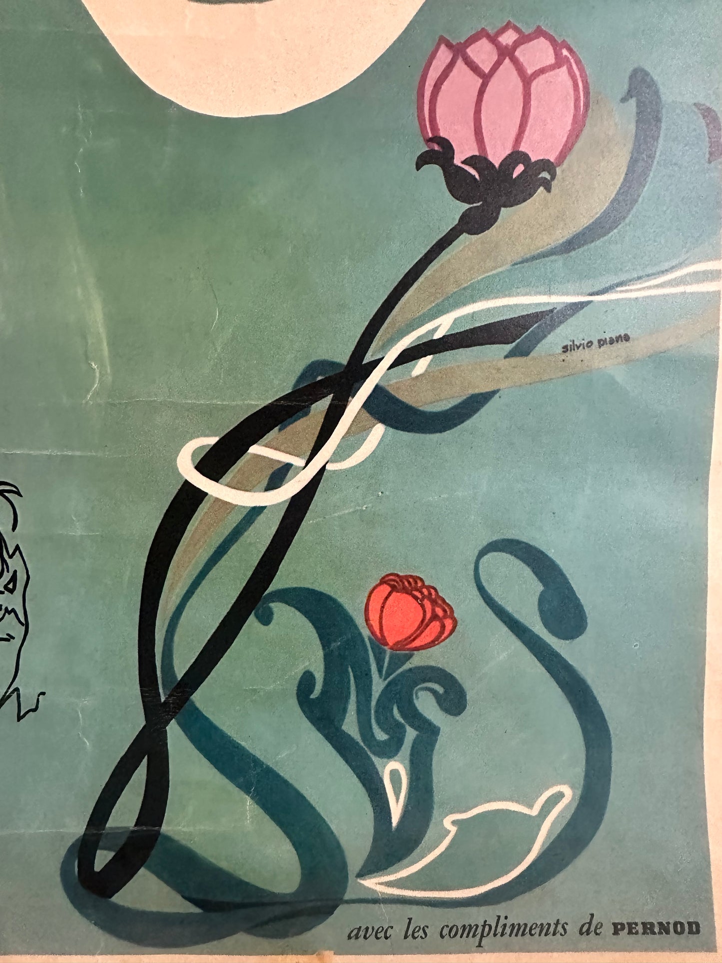 Manifesto pubblicitario originale - Silvio Piano per Pernod