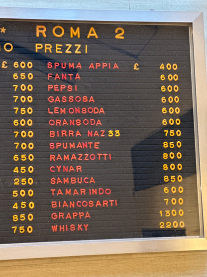 Listino prezzi - Caffe Roma 2