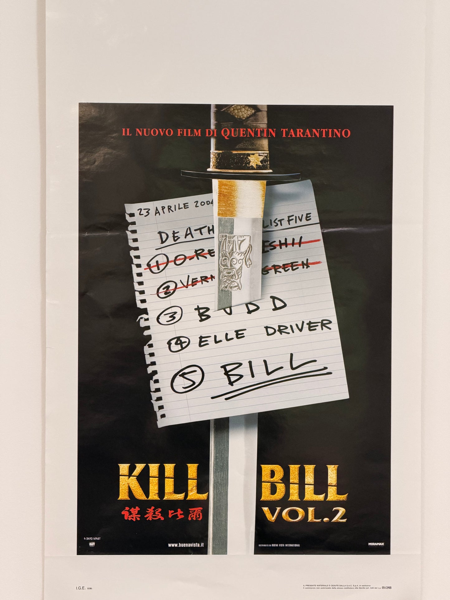 Locandina di cinema - Kill Bill Vol.2