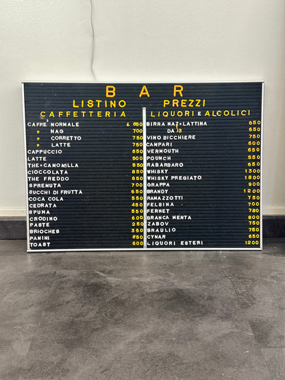 Listino prezzi - Bar Caffeteria