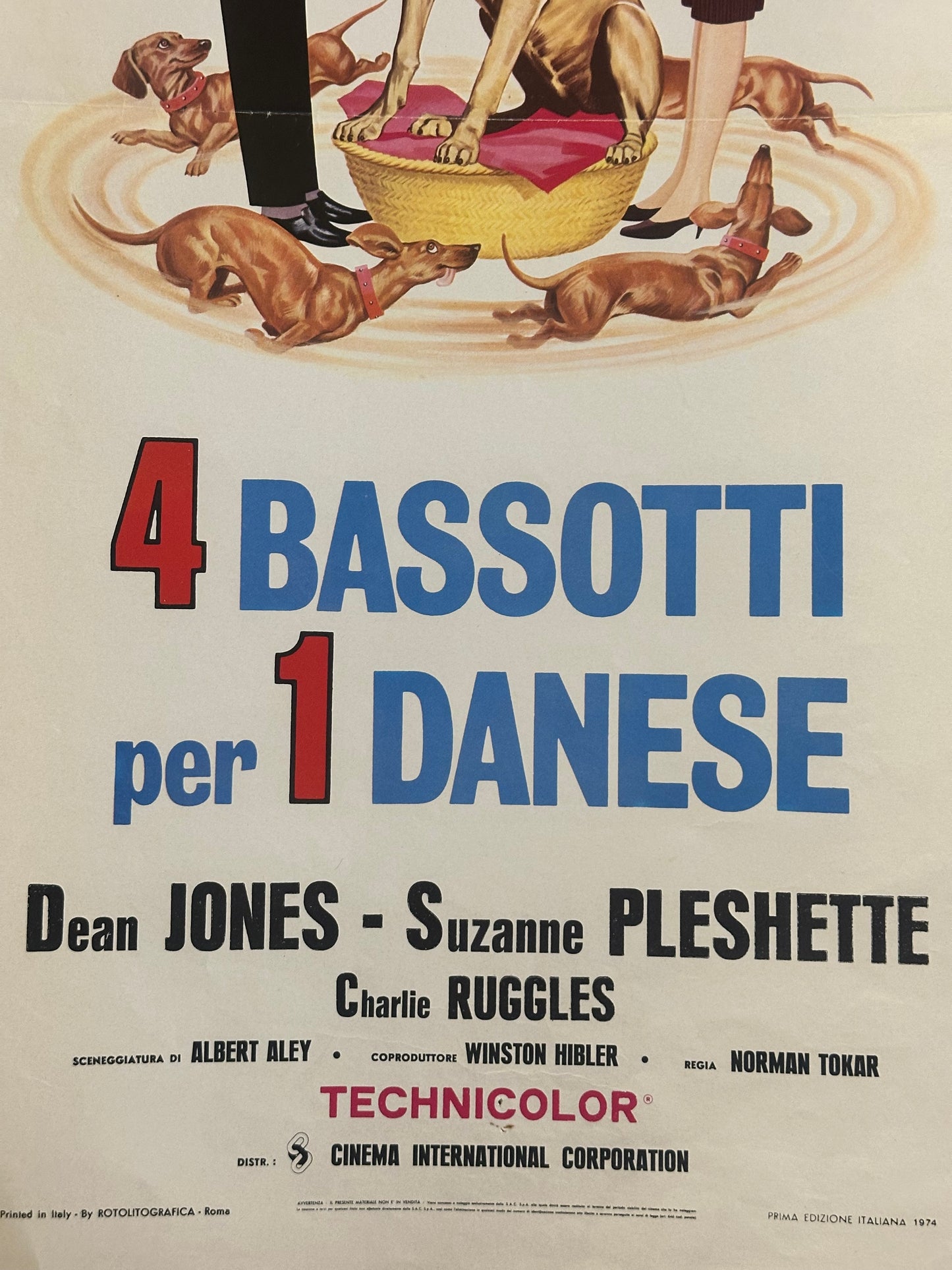 Locandina di cinema - 4 bassotti per 1 danese