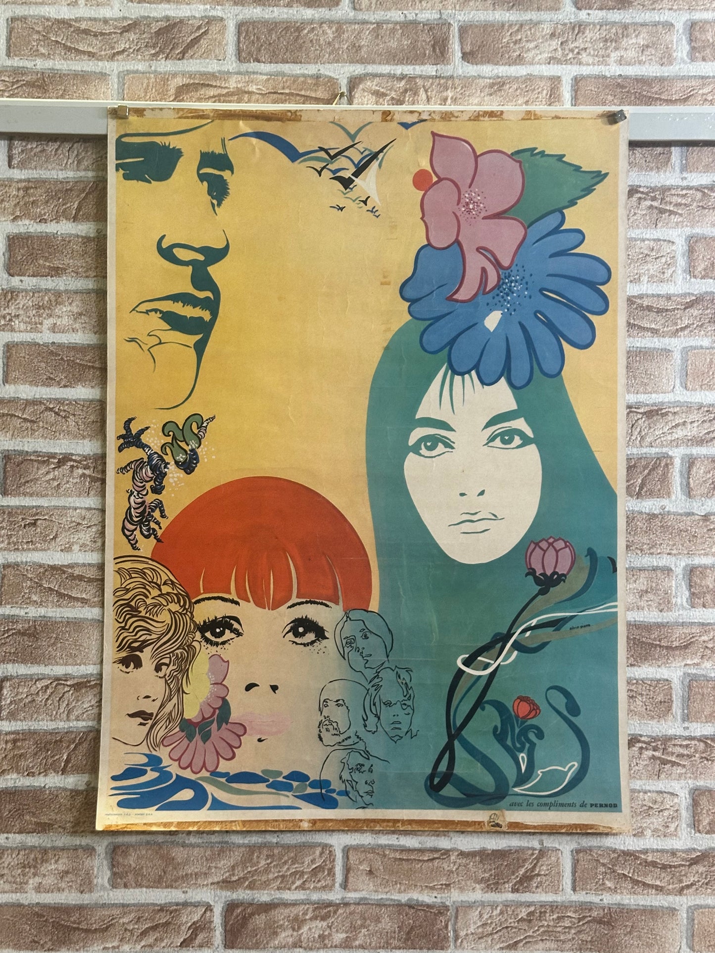 Manifesto pubblicitario originale - Silvio Piano per Pernod