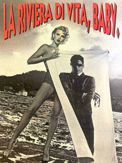 Manifesto pubblicitario originale - Martini - La Riviera di Vita - Charlize Theron