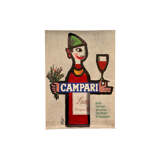 Manifesto pubblicitario originale - Campari (erbe aromatiche)