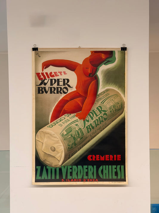 Manifesto originale pubblicitario - Burro Zatti