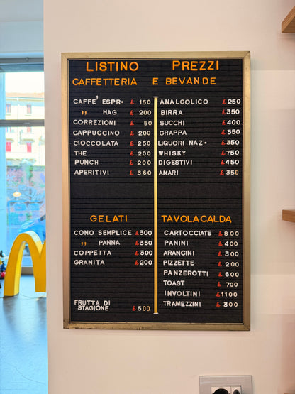 Listino prezzi - Caffetteria e Bevande