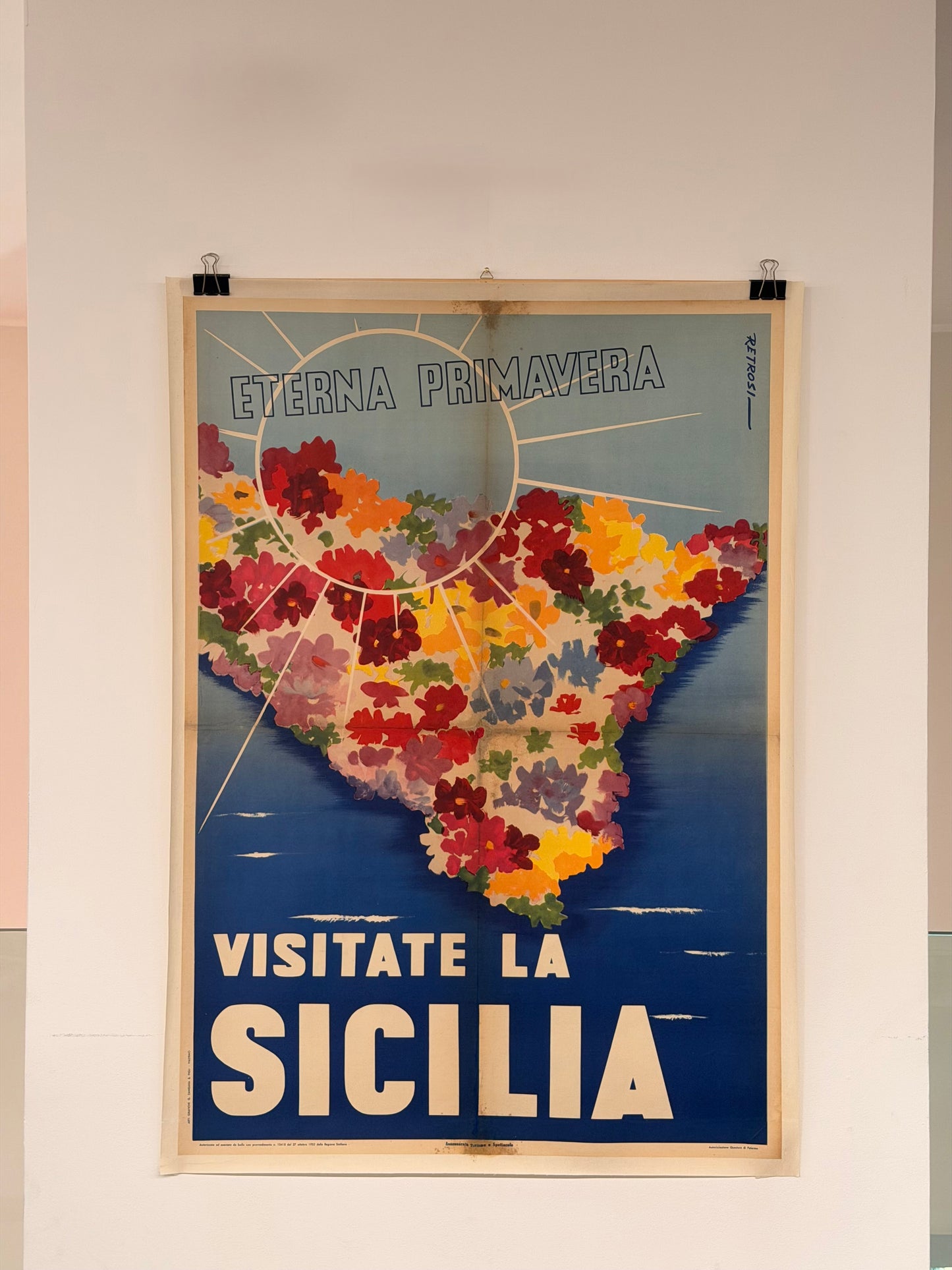 Manifesto pubblicitario originale - Visitate la Sicilia