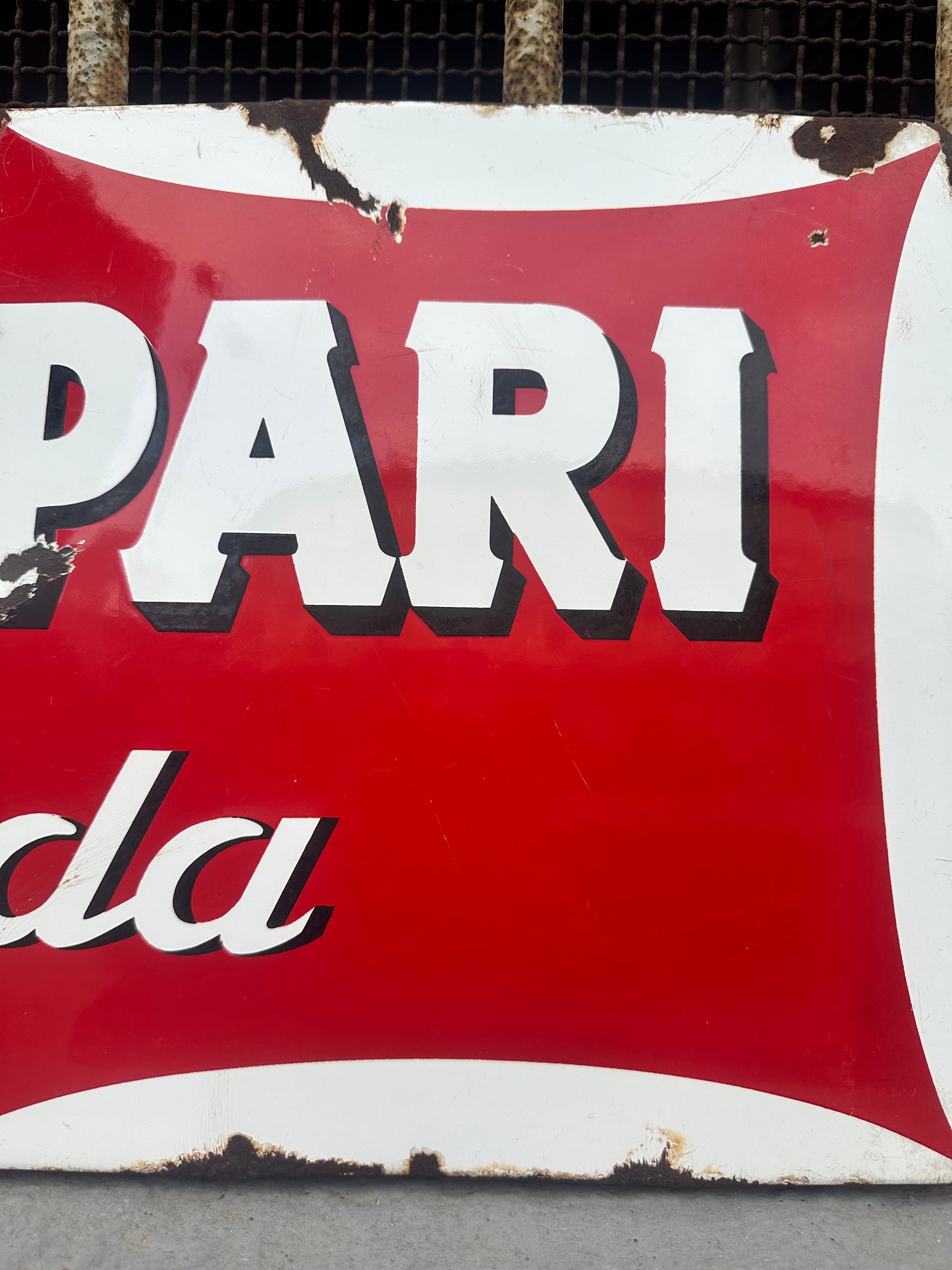 Insegna smaltata originale - Campari Soda
