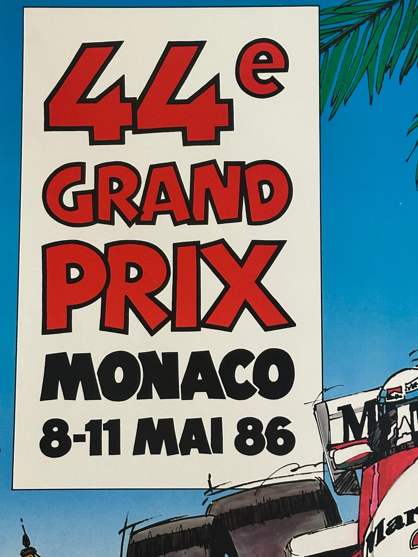 Manifesto pubblicitario originale - Grand Prix Monaco 1986