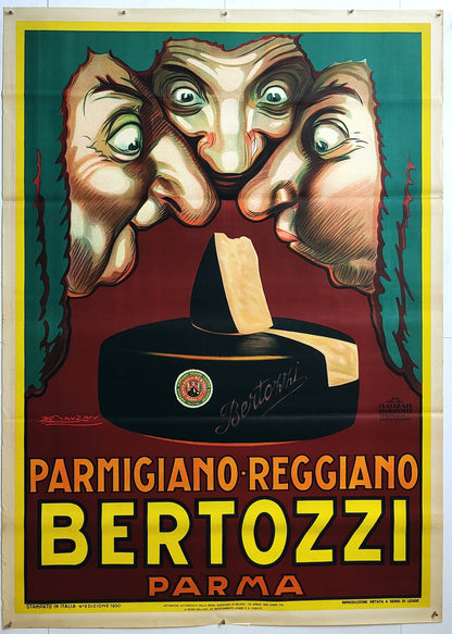 Manifesto originale pubblicitario - Bertozzi Parmigiano Reggiano - Parma