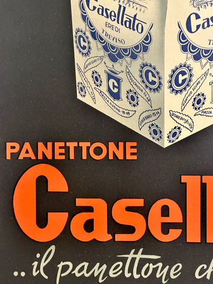 Manifesto pubblicitario originale - Panettone Casellato Treviso