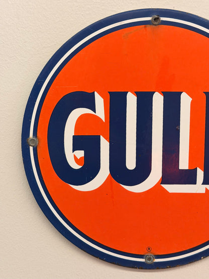 Insegna smaltata originale - Gulf