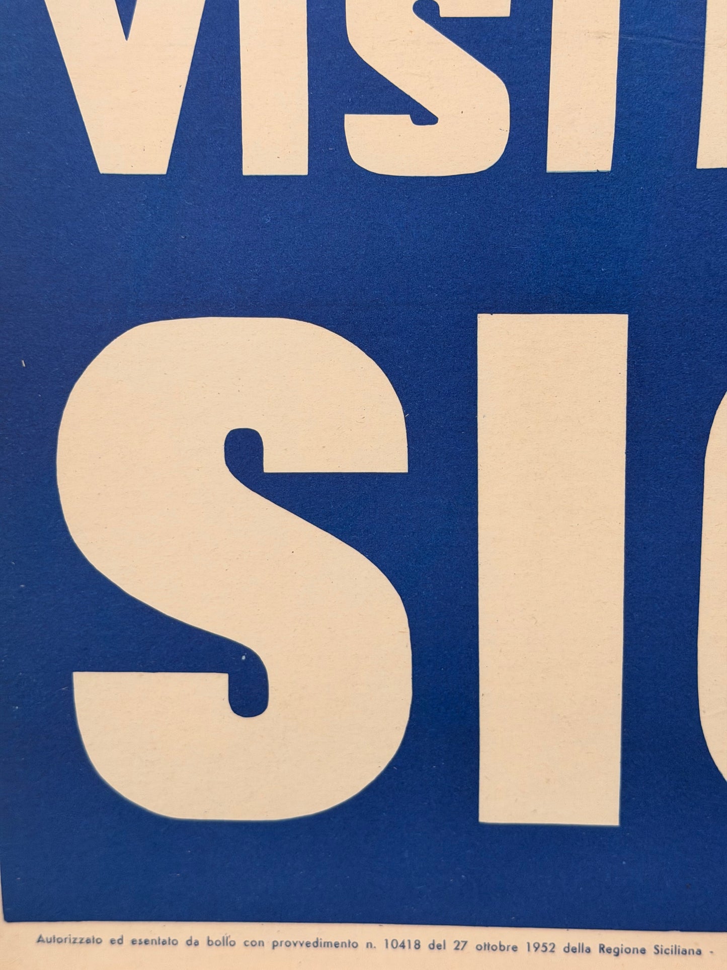 Manifesto pubblicitario originale - Visitate la Sicilia