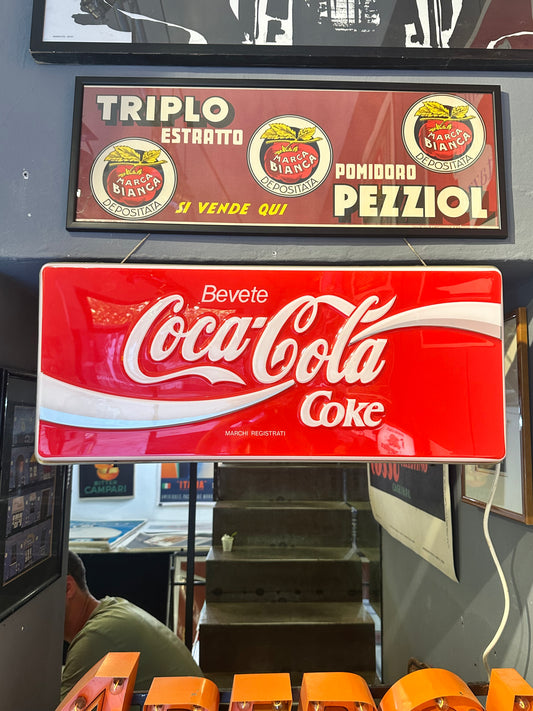 Insegna pubblicitaria originale - Bevete Coca Cola