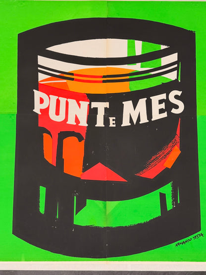 Manifesto pubblicitario originale - Punt e Mes fluo