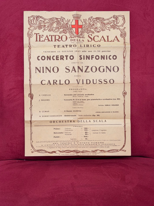 Locandina originale Teatro la Scala Milano