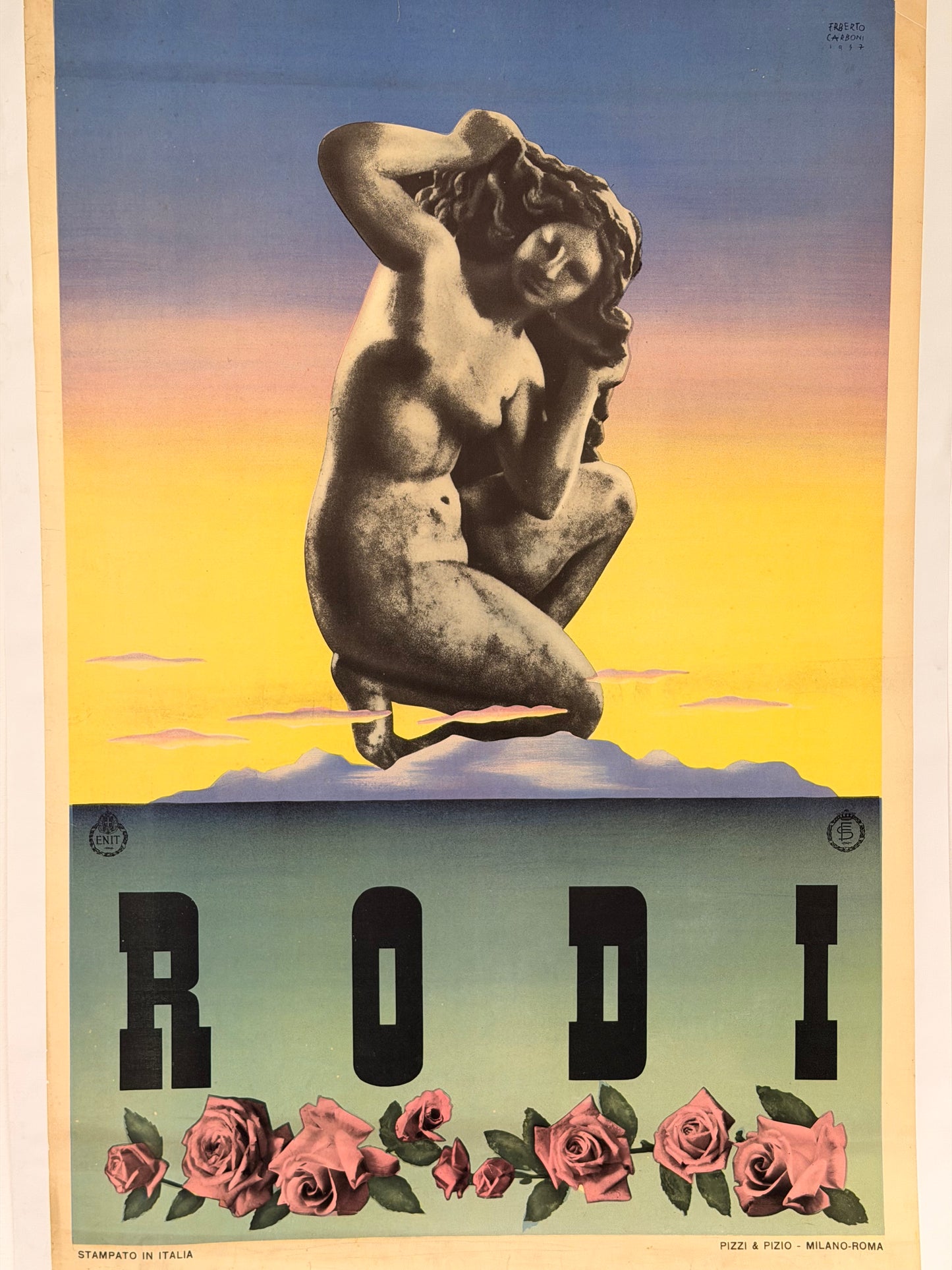Manifesto pubblicitario originale - Rodi ENIT