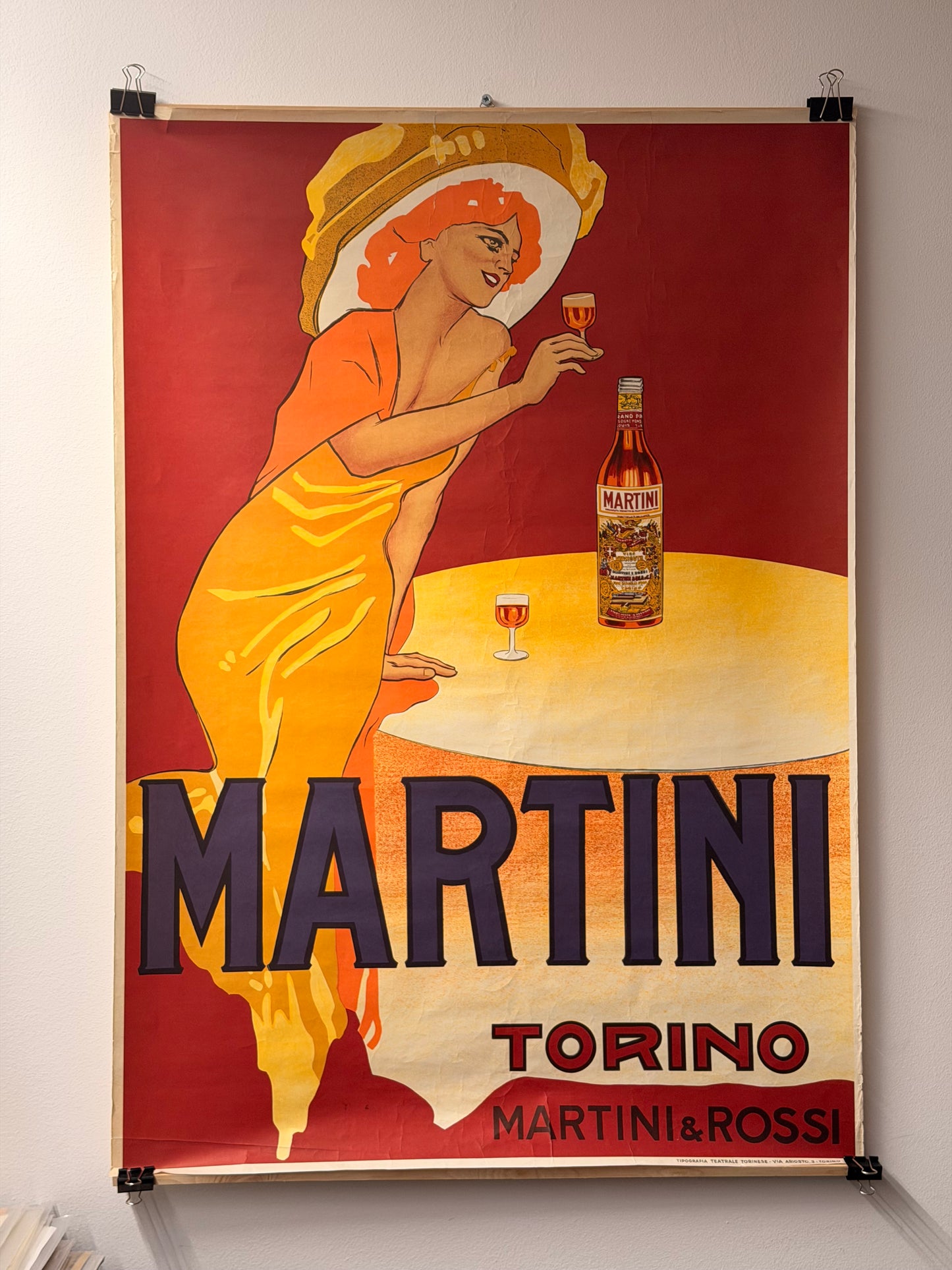 Manifesto pubblicitario originale - Martini Rossi Torino
