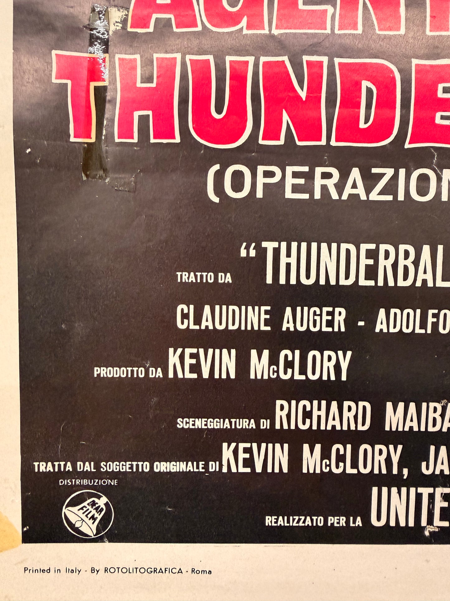 Locandina di cinema - 007 Thunderball - Sean Connery