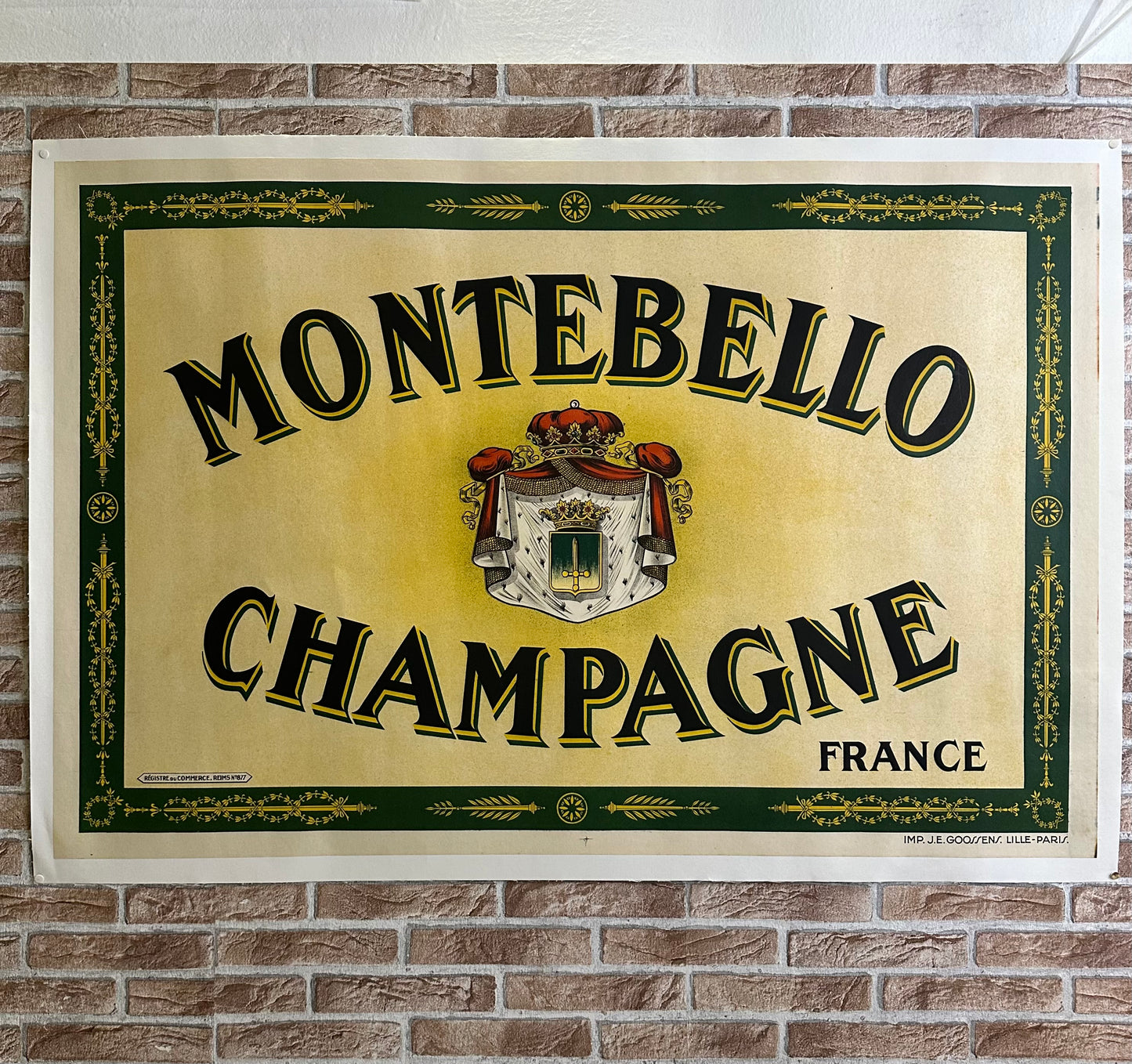 Manifesto pubblicitario originale - Montebello Champagne France