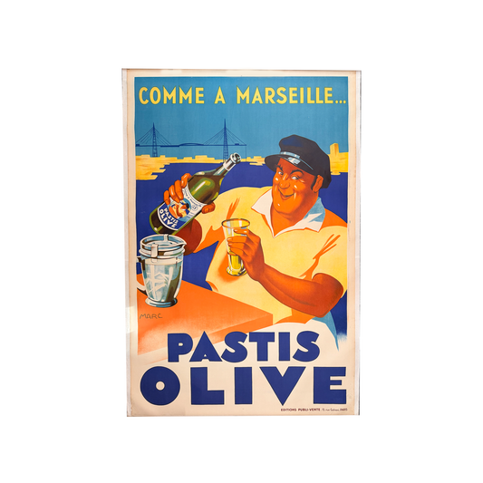 Manifesto pubblicitario originale - Pastis Olive
