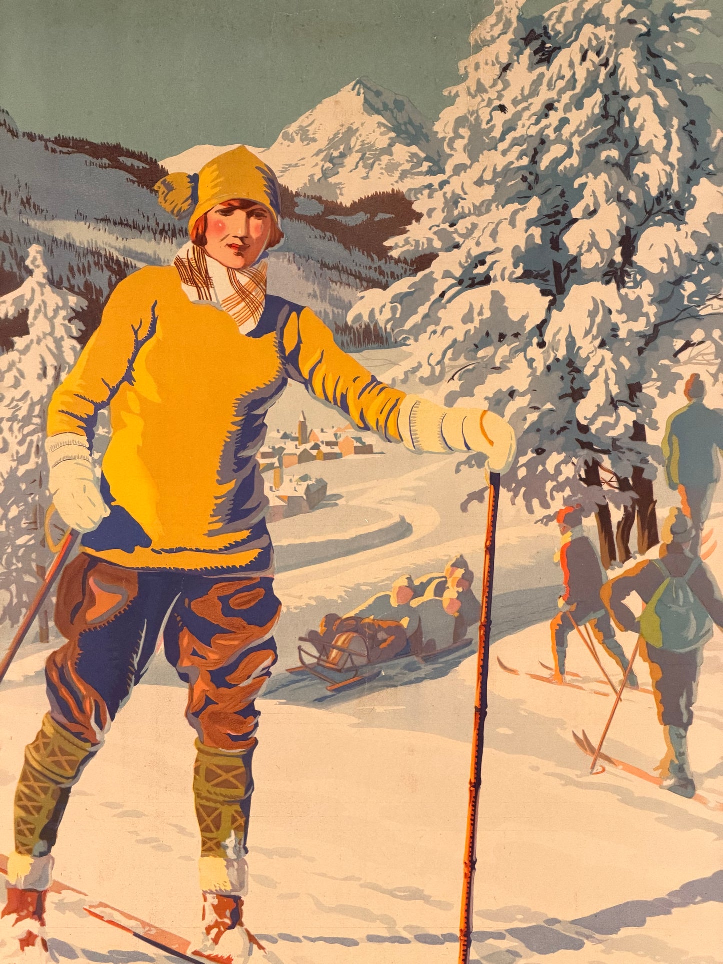 Manifesto pubblicitario originale - Sports Invernali in Italia