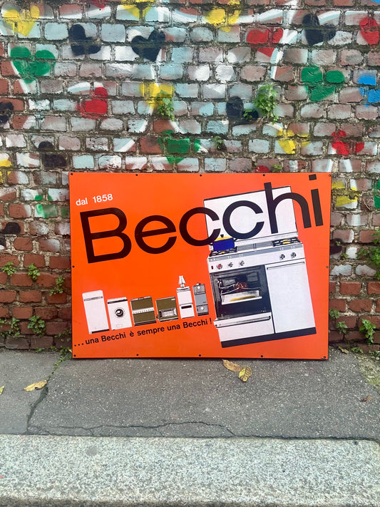 Targa smaltata originale - Becchi elettrodomestici