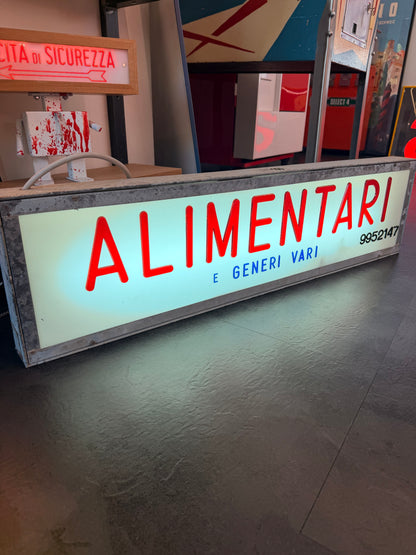 Insegna luminosa alimentari ‘70