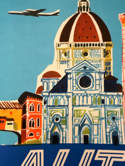 Manifesto pubblicitario originale - Alitalia Firenze