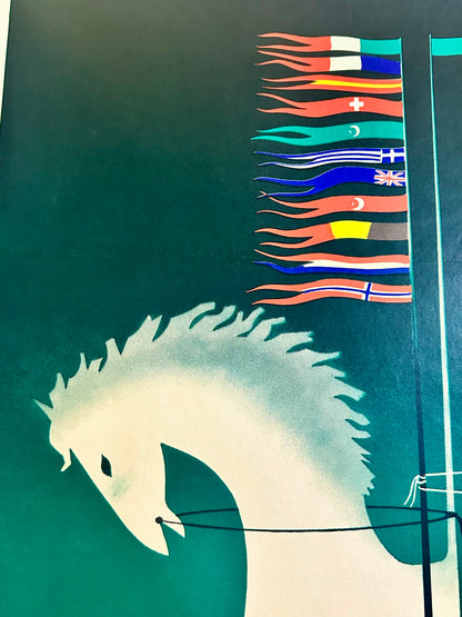 Manifesto pubblicitario originale - Corso Ippico Internazionale Palermo 1959