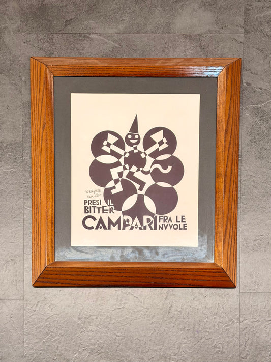 Manifesto originale in cornice - Bitter Campari - Fortunato Depero