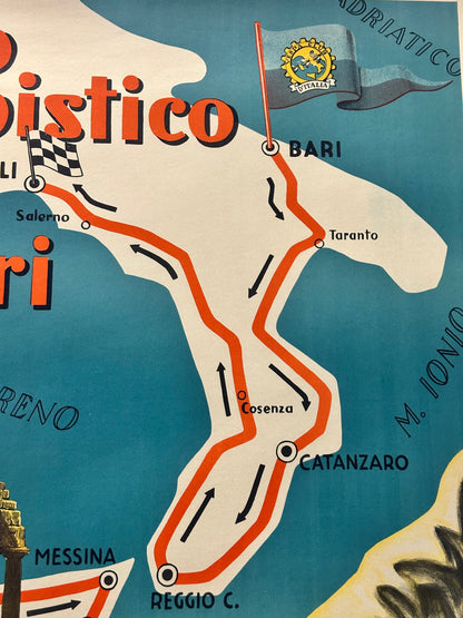 Manifesto pubblicitario originale - Giro Vespistico dei 3 Mari